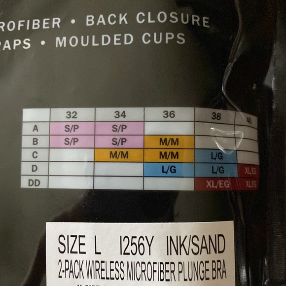 NIP-2 Pack DKNY Wireless Microfiber Plunge Bra, (1-Sand,1-Ink), Size L(36-38) - Picture 4 of 8